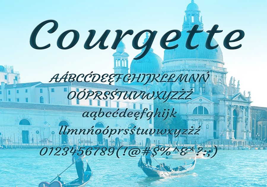 Darmowa czcionka Courgette dla użytku prywatnego i komercyjnego