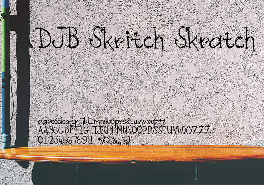 Font DJB Skritch Skratch40 - darmowy dla użytku prywatnego, płatny dla komercyjnego