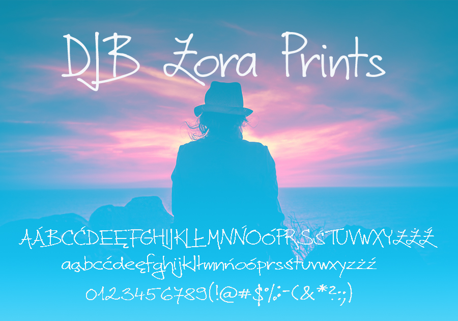 Czcionka DJB Zora Prints39 dla użytku prywatnego darmowa