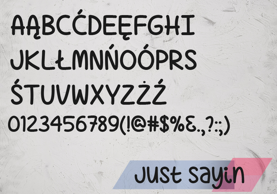 Czcionka Just Sayin35