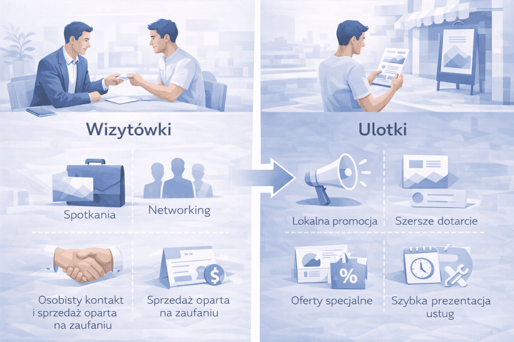 Kiedy lepiej wybrać wizytówki, a kiedy ulotki jako pierwsze wsparcie sprzedaży.