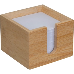 Karteczki biurowe w bambusowym pojemniku