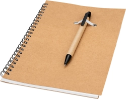 Notes A5 w linie z długopisem z tektury z recyklingu