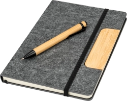 Notes A5 w linie z papieru z recyklingu z długopisem