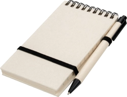 Notes A6 w linie z kartonu po mleku z długopisem