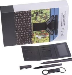 Zestaw prezentowy notatnik A5, długopis, pióro, brelok i etui na karty MoLu