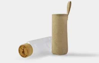 butelka szklana w etui z juty 500 ml