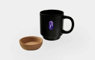 kubek ceramiczny z korkową podstawką 350 ml