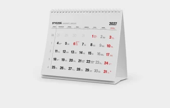 Kalendarz piramidka spiralowany z miesięcznym kalendarium na 2027 rok
