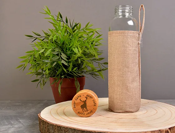 butelka szklana w etui z juty 500 ml druk online 2