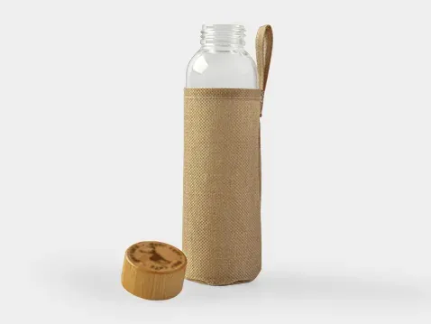 butelka szklana w etui z juty 500 ml