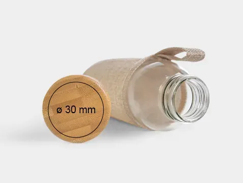 butelka szklana w etui z juty 500 ml