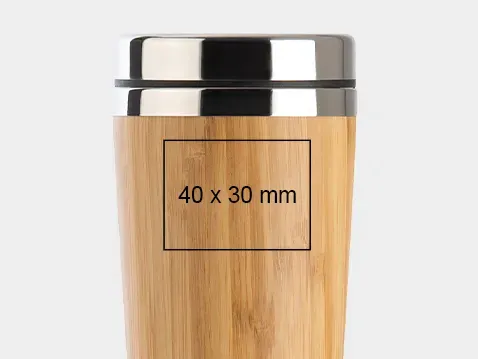 kubek termiczny bambusowo - stalowy 400 ml
