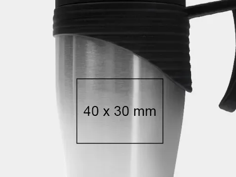 kubek termiczny stalowo - plastikowy z uchwytem 400 ml