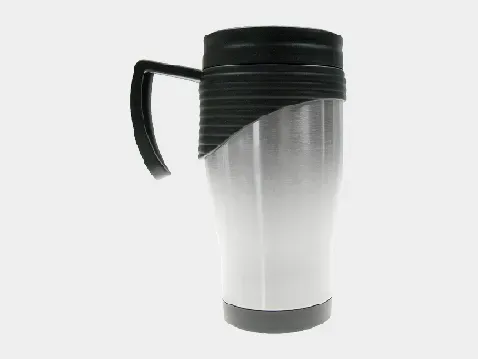 kubek termiczny stalowo - plastikowy z uchwytem 400 ml