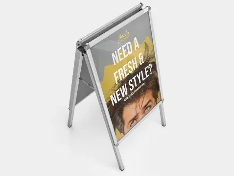 potykacz dwustronny z profili aluminiowych - z zadrukiem