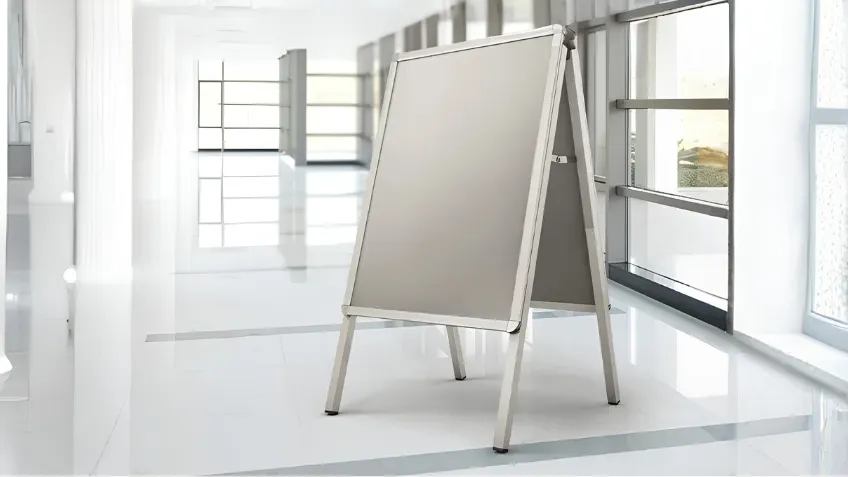 Aluminiowy potykacz reklamowy typu A z miejscem na plakat