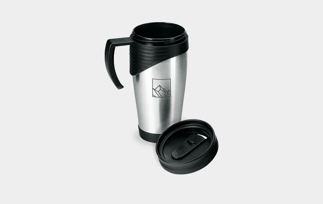 Kubek termiczny stalowo - plastikowy z uchwytem 400 ml