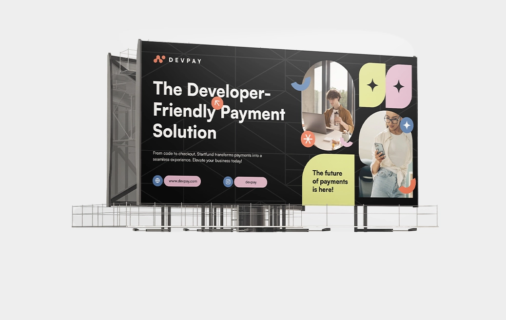 Billboard cyfrowy zaprezentowany na tablicy ekspozycyjnej